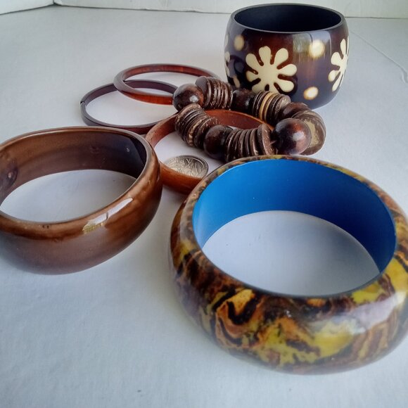 Ginormous Lot of 7 Beautiful Brown Bangles!! - Picture 11 of 11